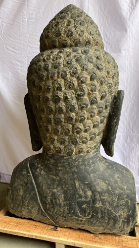 BUDDHA BUST GREENSTONE 100 CM A BACK